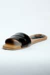 ANIKET GUPTA_Brown Solid Monika Shinny Strap Flats _Online_at_Aza_Fashions