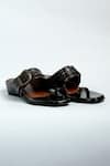 Buy_ANIKET GUPTA_Brown Textured Hampi Leather Buckled Sandals _at_Aza_Fashions