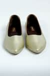 Shop_ANIKET GUPTA_Gold Solid Aanya Metallic Mules _at_Aza_Fashions