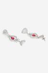 Khushi Jewels_Red Diamond Stones Cubic Zirconia Embellished Dangler Earrings_Online_at_Aza_Fashions