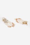 Khushi Jewels_White Kundan Moti Tassel Embellished Dangler Earrings_Online_at_Aza_Fashions