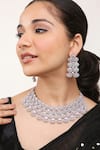 Buy_Khushi Jewels_Pink Diamond Stones Embellished Choker Necklace Set _at_Aza_Fashions