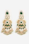 Shop_Khushi Jewels_Green Kundan Stone Embellished Choker Necklace Set _at_Aza_Fashions