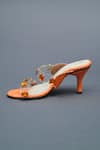 Shop_Sana K luxurious Footwear_Orange Stones Embellished Open Toe Carats Heels _Online_at_Aza_Fashions