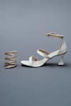 Buy_Sana K luxurious Footwear_White Spring Crocodile Skin Textured Heels Set _Online_at_Aza_Fashions