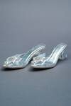 Buy_Sana K luxurious Footwear_Silver Star Swarovski Bloom Embellished Clear Heels _at_Aza_Fashions