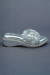 Buy_Sana K luxurious Footwear_Silver Stone Embellished Petal Wedge Heels_Online_at_Aza_Fashions