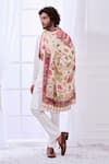 Shop_Taroob_White Kalamkari Embroidery Heritage Shawl _Online_at_Aza_Fashions