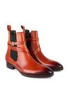 Shop_Fellmonger_Brown Tan Mirror Glossed Jodhpur Boots _Online_at_Aza_Fashions