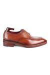 Buy_Fellmonger_Brown Mirror Glossed Patina Saddle Derbies _Online_at_Aza_Fashions