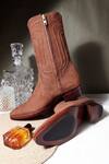 Buy_Fellmonger_Brown Nubuck Long Zip Boots _at_Aza_Fashions