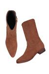 Shop_Fellmonger_Brown Nubuck Long Zip Boots _Online_at_Aza_Fashions