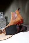Fellmonger_Brown Chelsea Metal Toe Boots _Online_at_Aza_Fashions