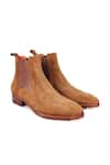 Shop_Fellmonger_Brown Chelsea Metal Toe Boots _Online_at_Aza_Fashions