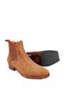 Fellmonger_Brown Chelsea Metal Toe Boots _at_Aza_Fashions