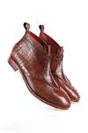 Shop_Fellmonger_Brown Mirror Glossed Patina Chukka Boots _at_Aza_Fashions