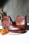 Fellmonger_Brown Mirror Glossed Patina Chukka Boots _Online_at_Aza_Fashions
