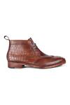 Buy_Fellmonger_Brown Mirror Glossed Patina Chukka Boots _Online_at_Aza_Fashions