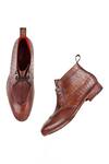 Shop_Fellmonger_Brown Mirror Glossed Patina Chukka Boots _Online_at_Aza_Fashions