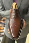 Shop_FELLMONGER_Brown Goodyear Welted Wingtip Square Oxfords _at_Aza_Fashions