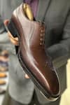 Buy_FELLMONGER_Brown Goodyear Welted Wingtip Square Oxfords _Online_at_Aza_Fashions