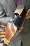 Shop_FELLMONGER_Brown Goodyear Welted Wingtip Square Oxfords _Online_at_Aza_Fashions