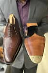 FELLMONGER_Brown Goodyear Welted Wingtip Square Oxfords _Online