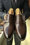 Shop_Fellmonger_Brown Goodyear Welted Double Monk Strap Shoes _at_Aza_Fashions