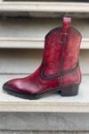 Fellmonger Red Solid Long Cowboy Boots at Aza Fashions Fellmonger_Red Solid Long Cowboy Boots _at_Aza_Fashions