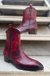 Buy Fellmonger Red Solid Long Cowboy Boots Buy_Fellmonger_Red Solid Long Cowboy Boots