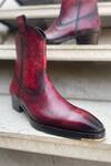 Shop Fellmonger Red Solid Long Cowboy Boots Shop_Fellmonger_Red Solid Long Cowboy Boots