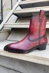 Shop Fellmonger Red Solid Long Cowboy Boots Online Shop_Fellmonger_Red Solid Long Cowboy Boots _Online