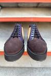 Shop_Fellmonger_Brown Solid Lace-up Sneakers _Online_at_Aza_Fashions