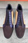 Fellmonger_Brown Solid Lace-up Sneakers _at_Aza_Fashions