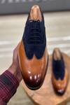 Shop_Fellmonger_Brown Lace-up Solid Oxford Shoes _Online_at_Aza_Fashions