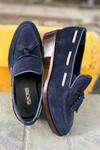 Buy_Fellmonger_Blue Solid Tassel Loafers _at_Aza_Fashions