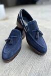 Buy_Fellmonger_Blue Solid Tassel Loafers 