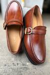 Buy_Fellmonger_Brown Hand Painted Moccasins _at_Aza_Fashions