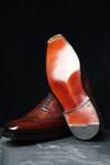 Fellmonger_Brown Brogue Cognac Glossed Oxford Shoes _Online_at_Aza_Fashions