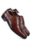 Buy_Fellmonger_Brown Brogue Cognac Glossed Oxford Shoes _Online_at_Aza_Fashions