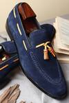 Fellmonger_Blue Tassel Embellished Loafers _Online_at_Aza_Fashions