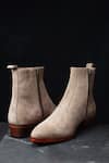 Buy_FELLMONGER_Cream Stitchline Thread Classic Zip Cowboy Boots _at_Aza_Fashions