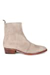 Buy_FELLMONGER_Cream Stitchline Thread Classic Zip Cowboy Boots _Online_at_Aza_Fashions