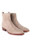 FELLMONGER_Cream Stitchline Thread Classic Zip Cowboy Boots _at_Aza_Fashions