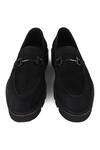 Buy_Fellmonger_Black Stitchline Thread Nubuck Buckle Loafers 