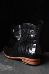 Fellmonger_Black Croco Mirror Glossed Jodhpur Boots _Online_at_Aza_Fashions
