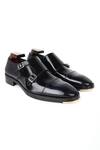 Shop_Fellmonger_Black Brushed Double Monks _Online_at_Aza_Fashions