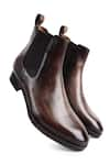 Shop_FELLMONGER_Grey Mirror Glossed Patina Chelsea Boots _at_Aza_Fashions