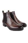 FELLMONGER_Grey Mirror Glossed Patina Chelsea Boots _at_Aza_Fashions