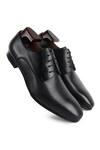 Shop_Fellmonger_Black Stitchline Thread Chisel Toe Classic Derby Shoes_at_Aza_Fashions